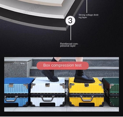 New Aluminum Frame Luggage 20/22/24/26/28 Inch Student Trolley Case Sturdy PC Materia Large Capacity Suitcase on Wheels