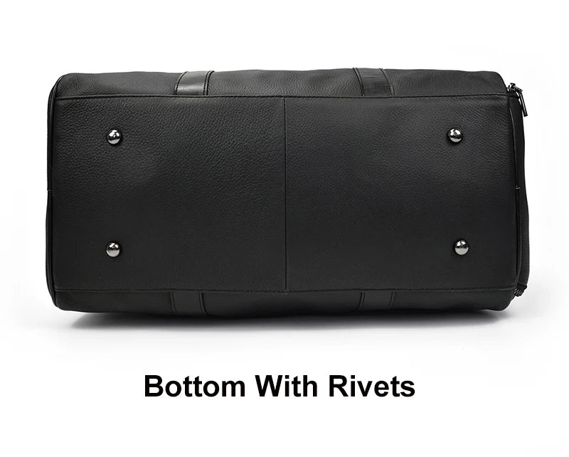 Luxury Genuine Leather Men Women Travel Bag Cow Leather Carry On Luggage Bag Travel Shoulder Bag Male Female Weekend Duffle Bag