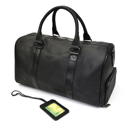 Luxury Genuine Leather Men Women Travel Bag Cow Leather Carry On Luggage Bag Travel Shoulder Bag Male Female Weekend Duffle Bag