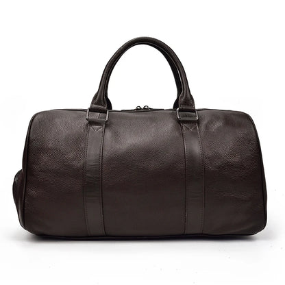 Luxury Genuine Leather Men Women Travel Bag Cow Leather Carry On Luggage Bag Travel Shoulder Bag Male Female Weekend Duffle Bag
