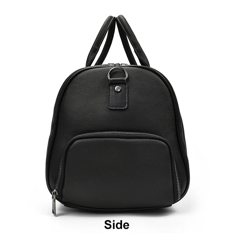 Luxury Genuine Leather Men Women Travel Bag Cow Leather Carry On Luggage Bag Travel Shoulder Bag Male Female Weekend Duffle Bag