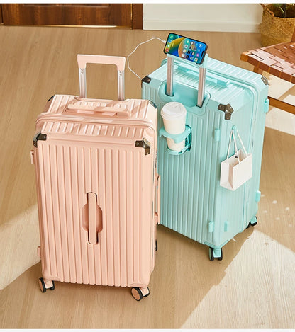 Luggage 20 inch |Cup Holder/Waterproof multifunctional Suitcase Hand Carry Large Capacity Universal Wheel Simple Suitcase