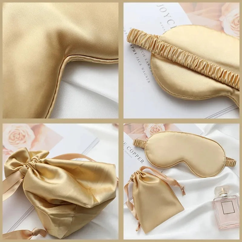 Satin Travel Shading Eyepatch Sleep Eye Mask Lightweight Sleep Blindfold for Nap Restnightview Soft Elastic Strap Eyeshade