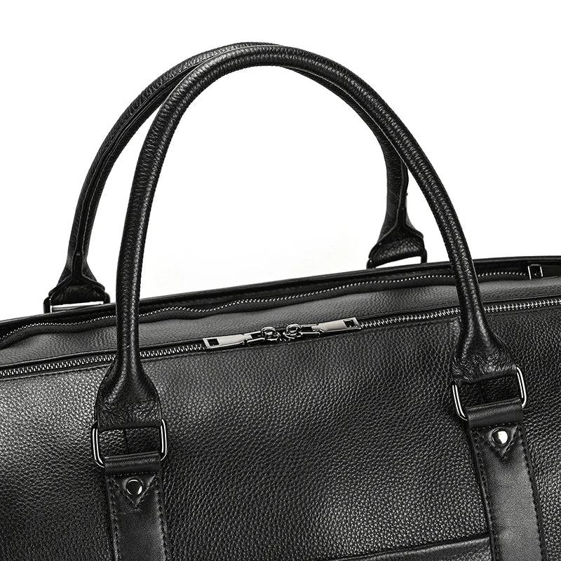Luxury Genuine Leather Men Women Travel Bag Cow Leather Carry On Luggage Bag Travel Shoulder Bag Male Female Weekend Duffle Bag