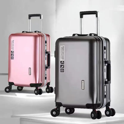 20 22 24 28 Inch Carry-on Suitcase Aluminium frame Rolling Luggage Trip Cabin Trolley Case Travel Bag Password Lock Zipper