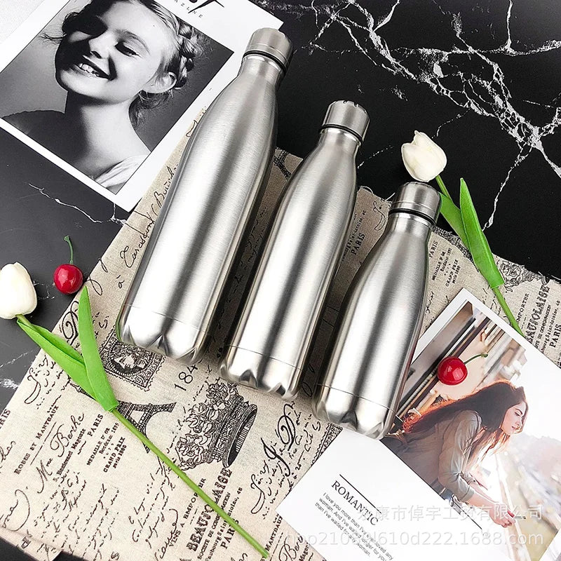 500 750 1000ml Water Bottles Stainless Steel Water Bottle 1 Liter Free Shipping Items, Drink Bottle for Sport Travel Cups