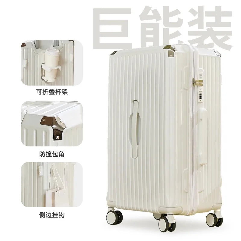 Luggage 20 inch |Cup Holder/Waterproof multifunctional Suitcase Hand Carry Large Capacity Universal Wheel Simple Suitcase