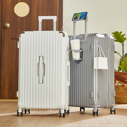 Luggage 20 inch |Cup Holder/Waterproof multifunctional Suitcase Hand Carry Large Capacity Universal Wheel Simple Suitcase