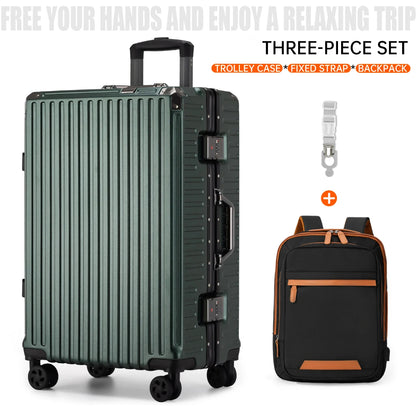 Trolley Luggage 20 24 26 28" Aluminum Frame Rolling Luggage Case USB Travel Suitcase on Wheels Combination Lock Carry on Luggage