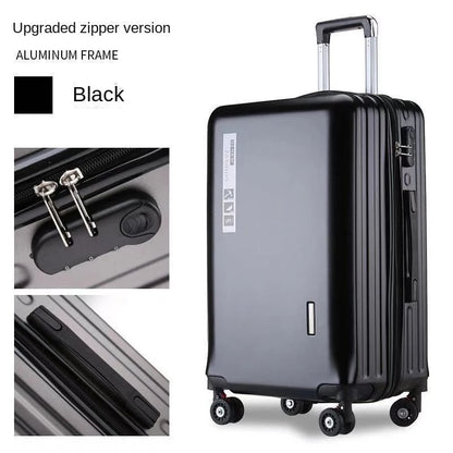 20 22 24 28 Inch Carry-on Suitcase Aluminium frame Rolling Luggage Trip Cabin Trolley Case Travel Bag Password Lock Zipper