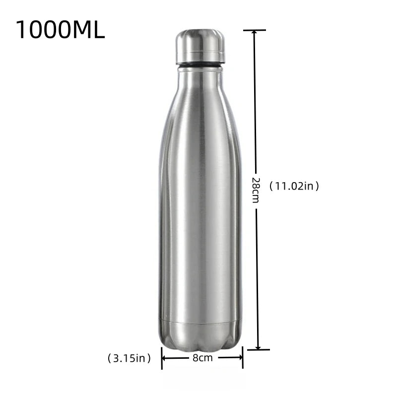 500 750 1000ml Water Bottles Stainless Steel Water Bottle 1 Liter Free Shipping Items, Drink Bottle for Sport Travel Cups