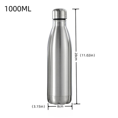 500 750 1000ml Water Bottles Stainless Steel Water Bottle 1 Liter Free Shipping Items, Drink Bottle for Sport Travel Cups