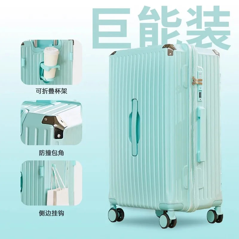 Luggage 20 inch |Cup Holder/Waterproof multifunctional Suitcase Hand Carry Large Capacity Universal Wheel Simple Suitcase