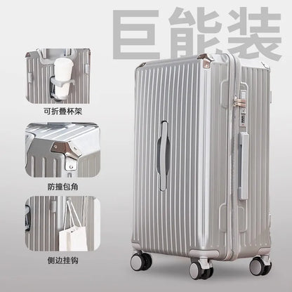 Luggage 20 inch |Cup Holder/Waterproof multifunctional Suitcase Hand Carry Large Capacity Universal Wheel Simple Suitcase