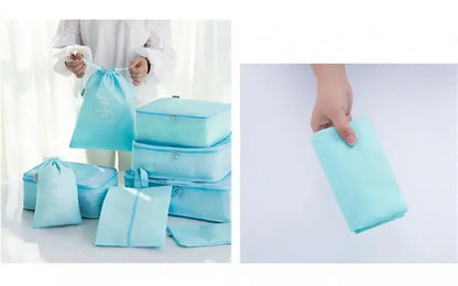 7Pcs Travel Organizer Storage Bags Suitcase Packing Cubes Set Cases Portable Luggage Clothes Shoe Tidy Pouch Folding