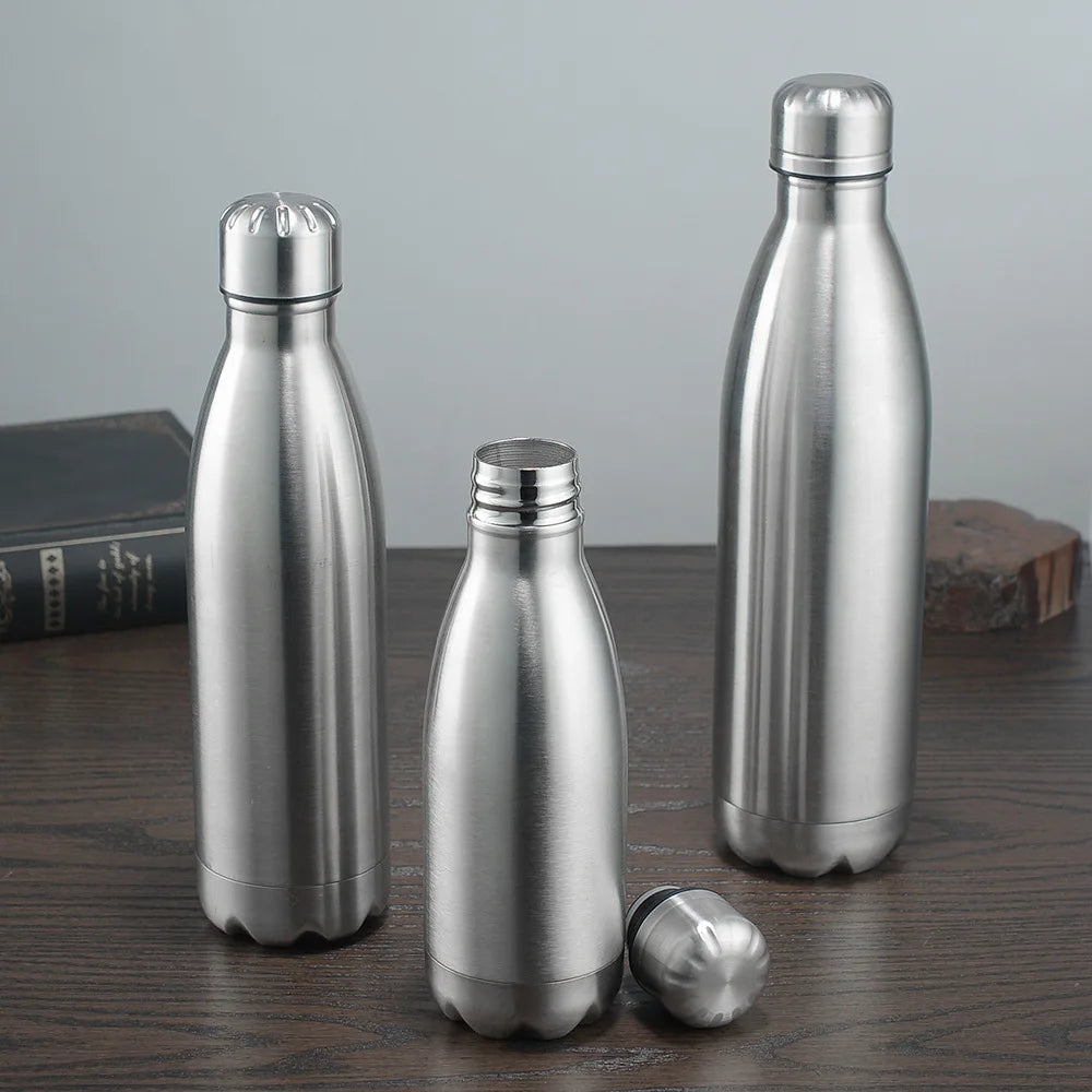 500 750 1000ml Water Bottles Stainless Steel Water Bottle 1 Liter Free Shipping Items, Drink Bottle for Sport Travel Cups