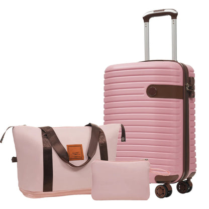 Luggage Sets 3 Piece Carry on Luggage 22x14x9 Airline Approved, Lightweight Hardshell ABS Suitcases with Wheels, 20 inch, Cream