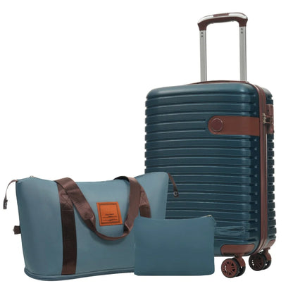 Luggage Sets 3 Piece Carry on Luggage 22x14x9 Airline Approved, Lightweight Hardshell ABS Suitcases with Wheels, 20 inch, Cream