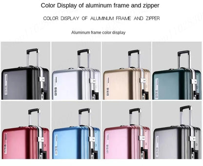 20 22 24 28 Inch Carry-on Suitcase Aluminium frame Rolling Luggage Trip Cabin Trolley Case Travel Bag Password Lock Zipper