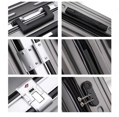 20 22 24 28 Inch Carry-on Suitcase Aluminium frame Rolling Luggage Trip Cabin Trolley Case Travel Bag Password Lock Zipper