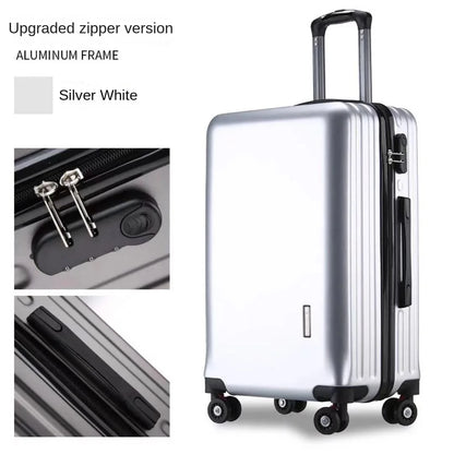 20 22 24 28 Inch Carry-on Suitcase Aluminium frame Rolling Luggage Trip Cabin Trolley Case Travel Bag Password Lock Zipper